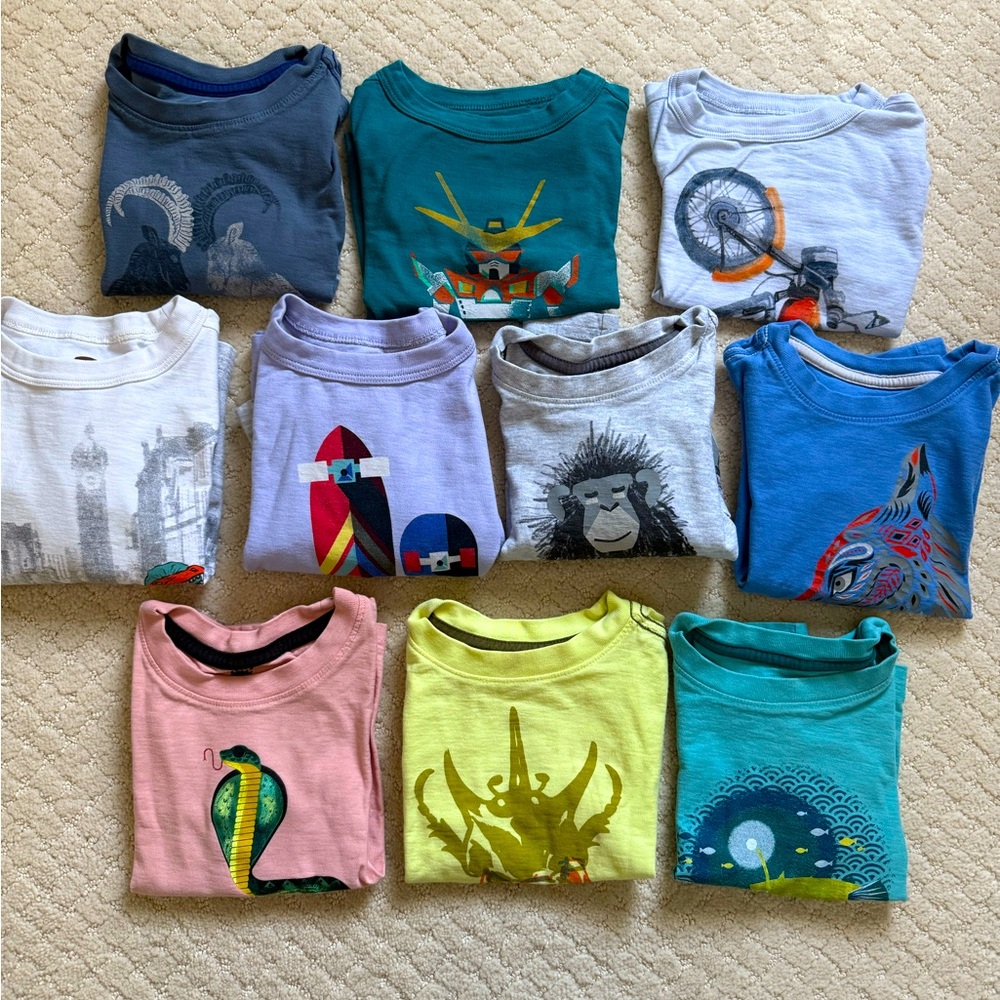 Bundle of 10 Tea Collections Tee-Shirts + PJ Set. Size 2